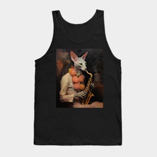 Saxophonic Feline Serenade Tank Top